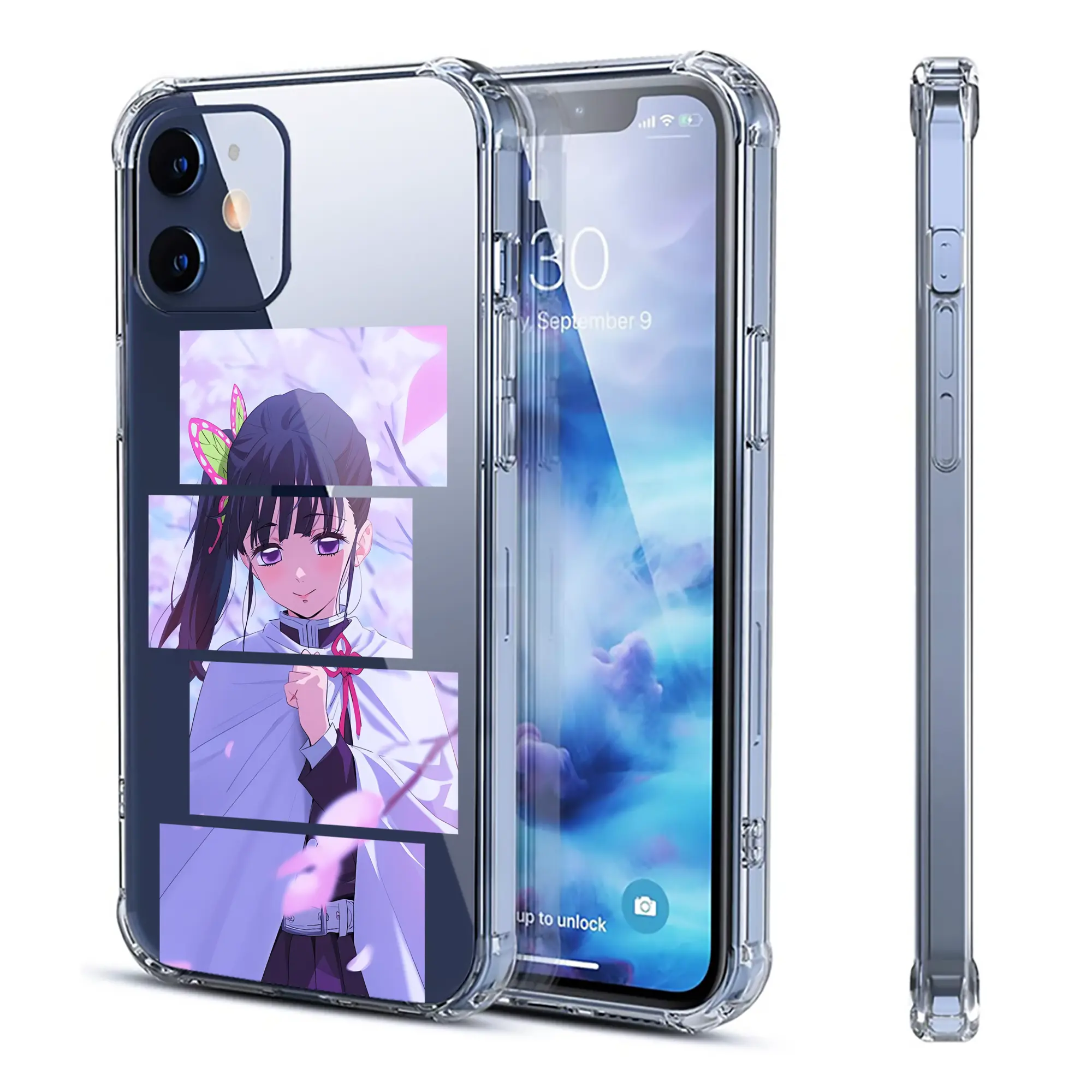 鬼滅の刃 グッズ,栗花落 カナヲ - IPhone 12シリーズ対応 ・ 透明スマホケース ・ クリアソフトケース ・ TPU素材 ・ 耐衝撃 ・ 高密着 ・ 防汚 防指紋 ・ 簡単着脱